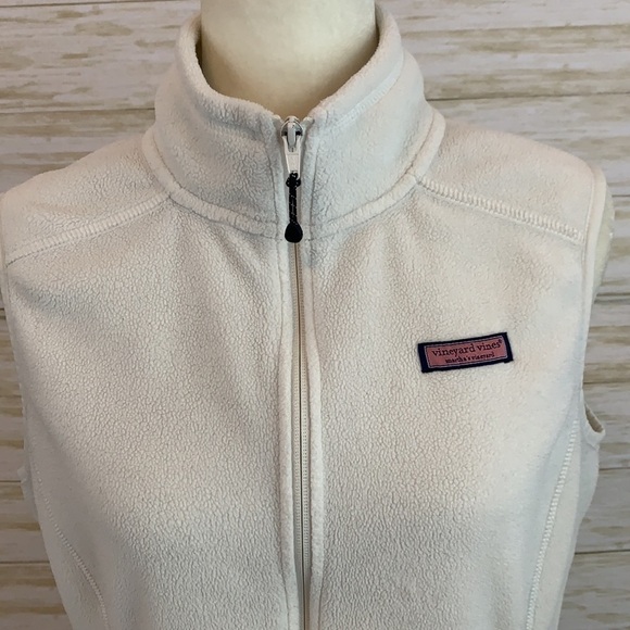 Vineyard Vines White Polar Fleece Vest - Picture 2 of 10